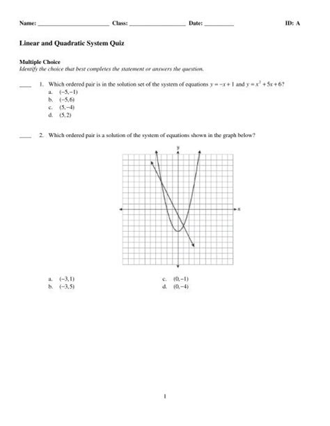 one solution. . Quadratic systems practice quizlet unit 5 lesson 8
